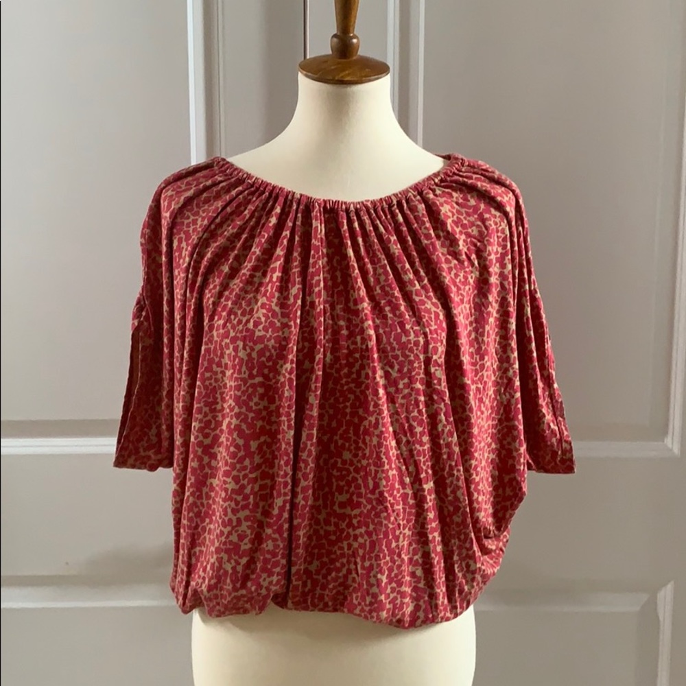 LOFT Pink Cheetah Print Blouse